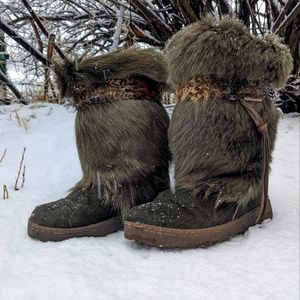 Bearpaw Kola II Fur and Feather Boots